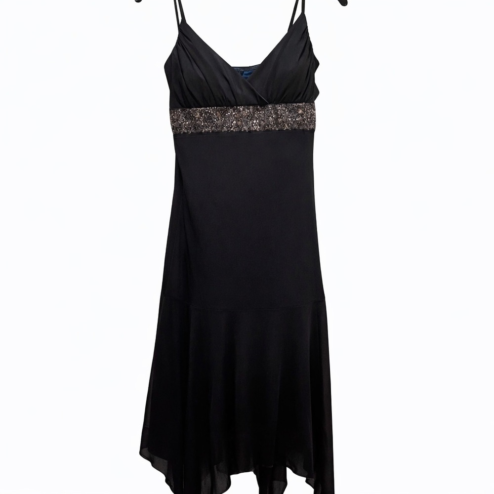 ✨ TABOO Elegant Brown & Teal Evening Dress – Gold Sequin Accent Medium M ✨